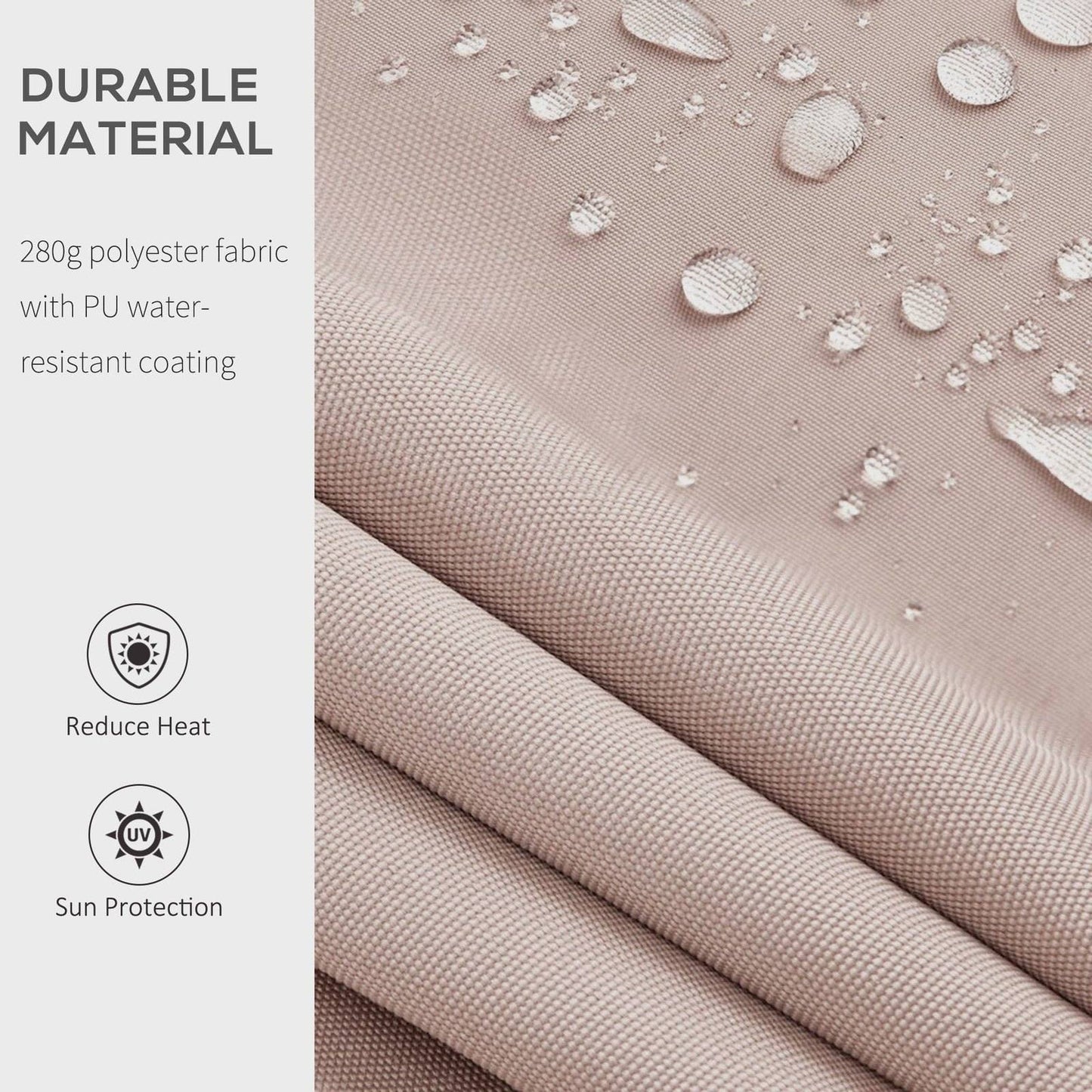 Outsunny 4X2.5M Manual Awning Window Door Sun Weather Shade With Handle Beige