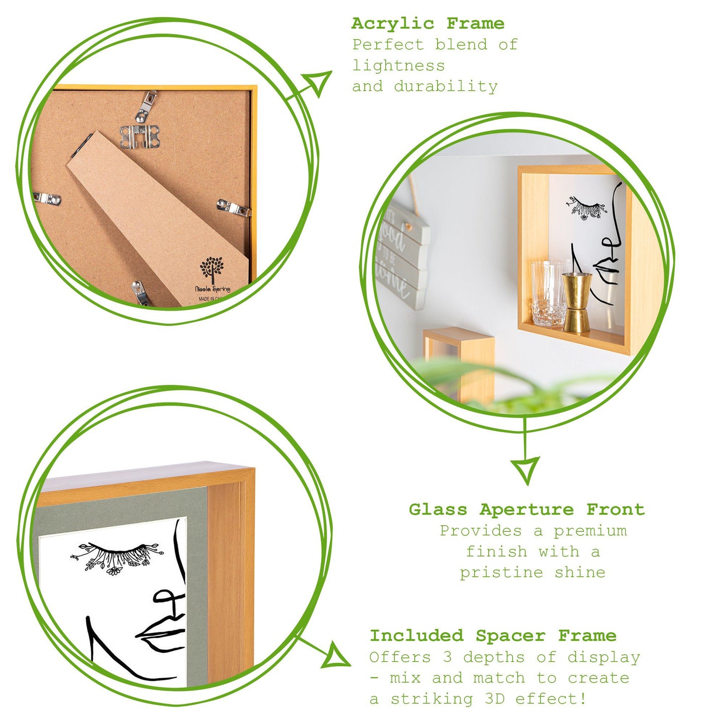 8" x 8" 3D Deep Box Photo Frame with 6" x 6" Mount