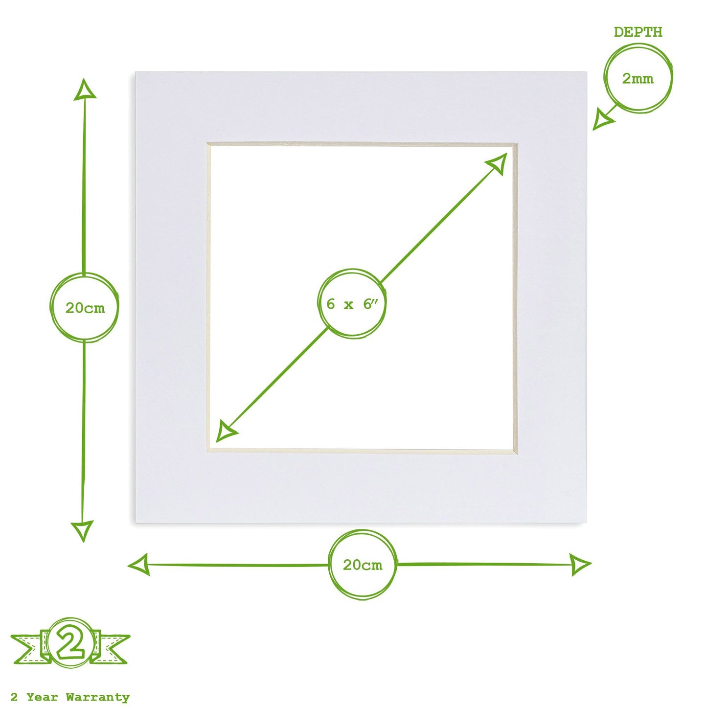6" x 6" Picture Mount for 8" x 8" Frame