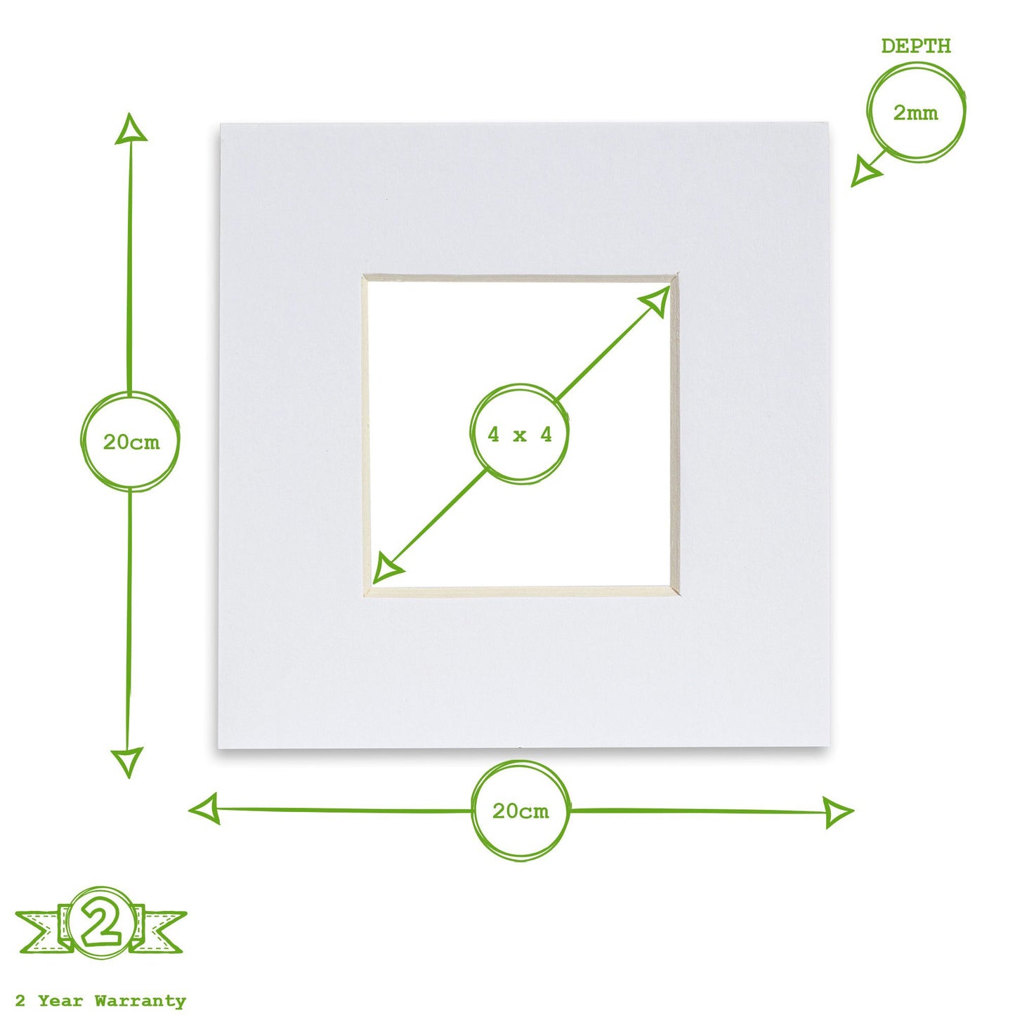 4" x 4" Picture Mounts for 8" x 8" Frame - Pack of 10