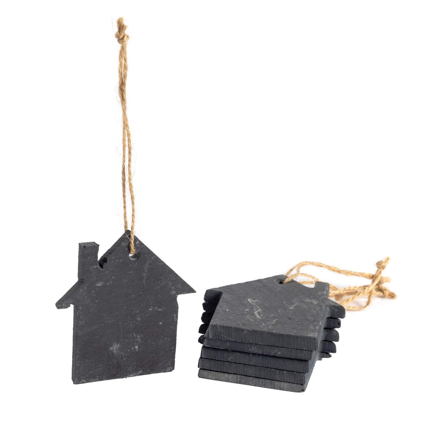 Slate House Christmas Tree Decoration - Pack of Six