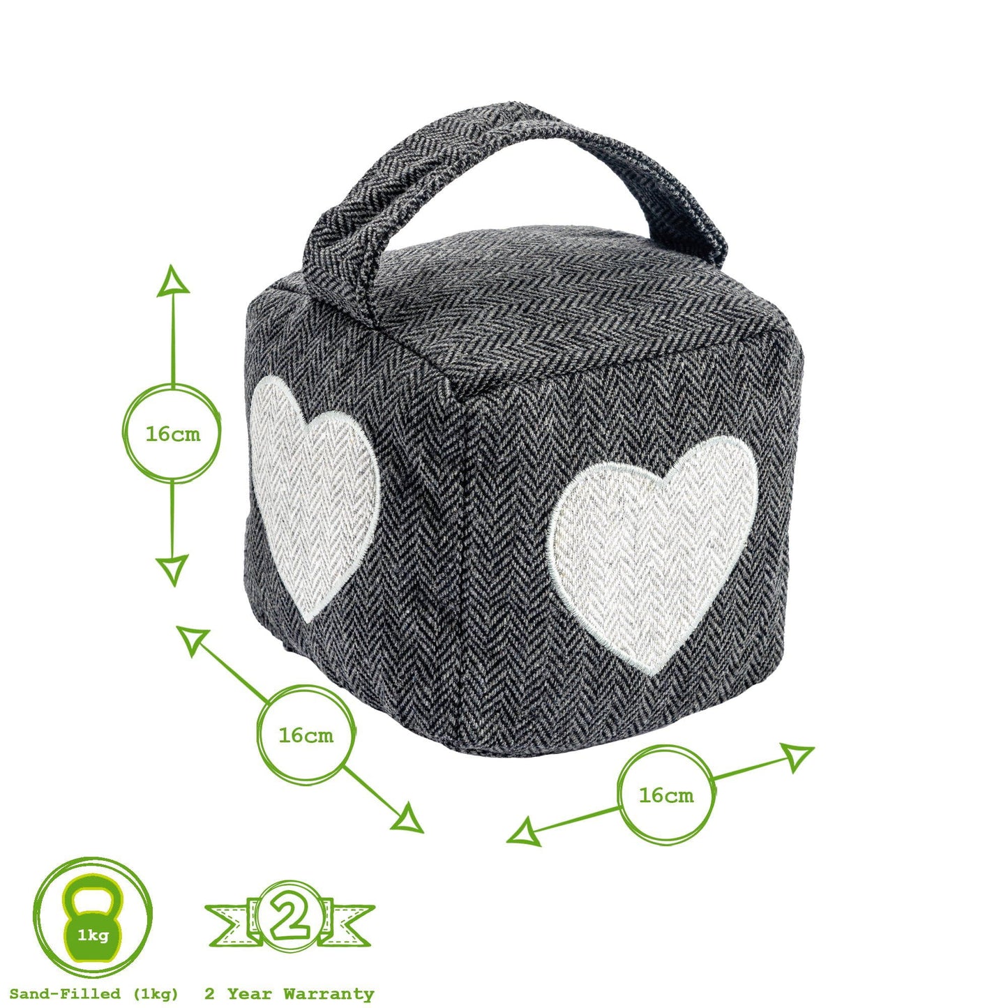 Heart Herringbone Door Stop