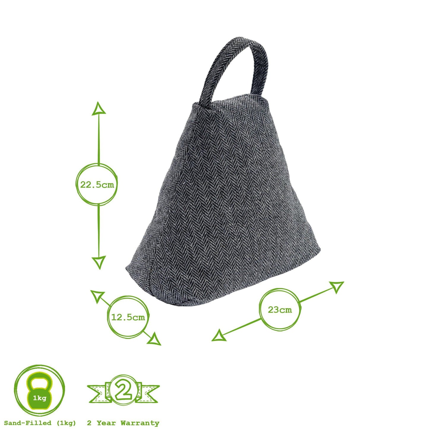 Herringbone Door Stop & Draught Excluder Set - Triangle