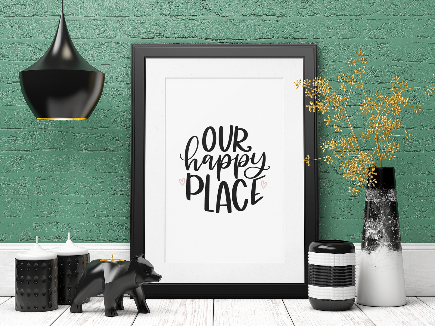 Our Happy Place Simple Home Wall Decor Print