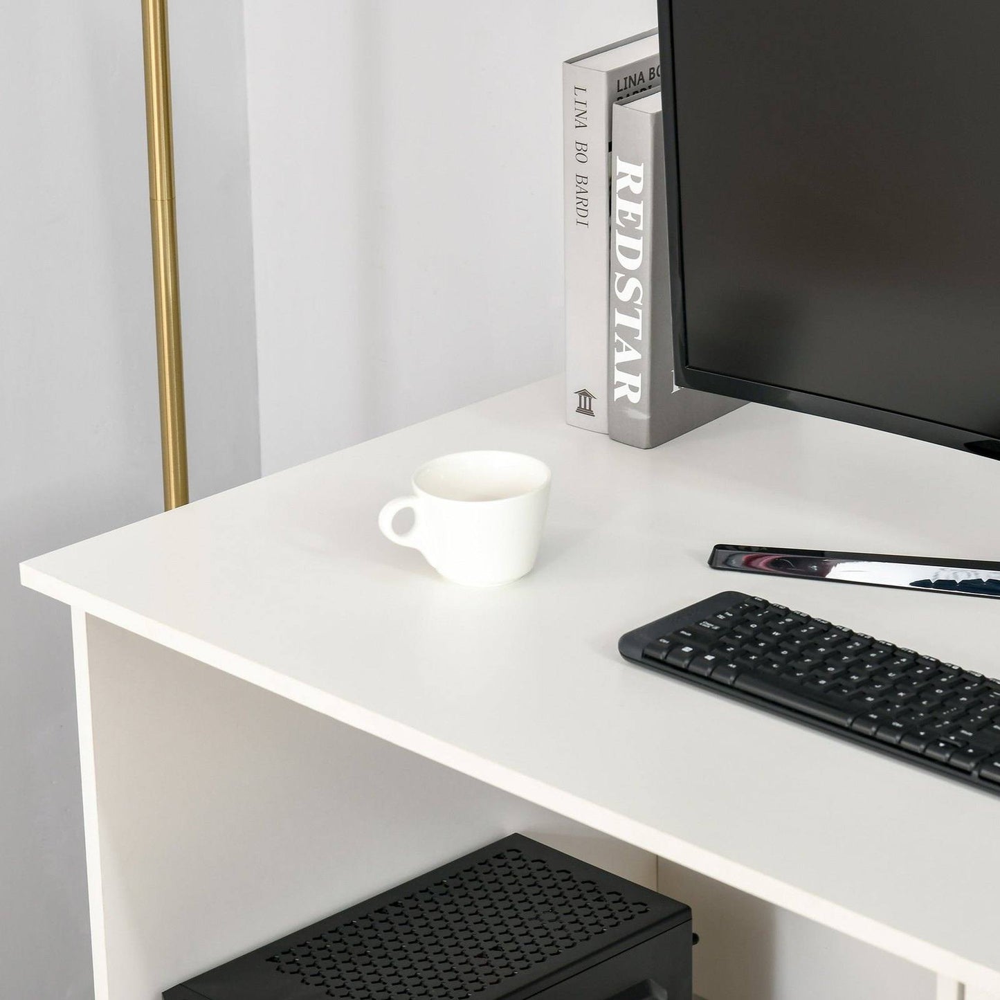 High Gloss Computer Desk with Drawers
