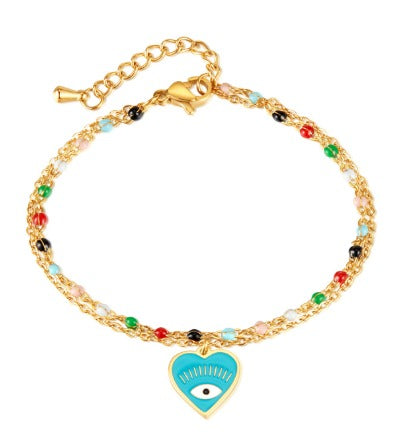 Henna Luxe 18k Gold Plated Evil Eye Bracelet