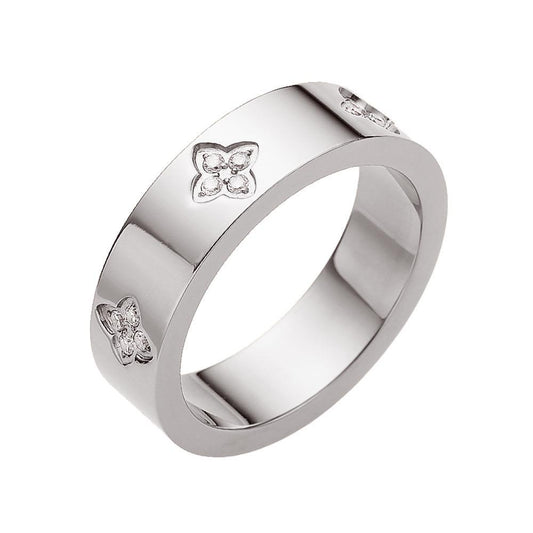 Avana Luxe Stainless Steel Clover Ring