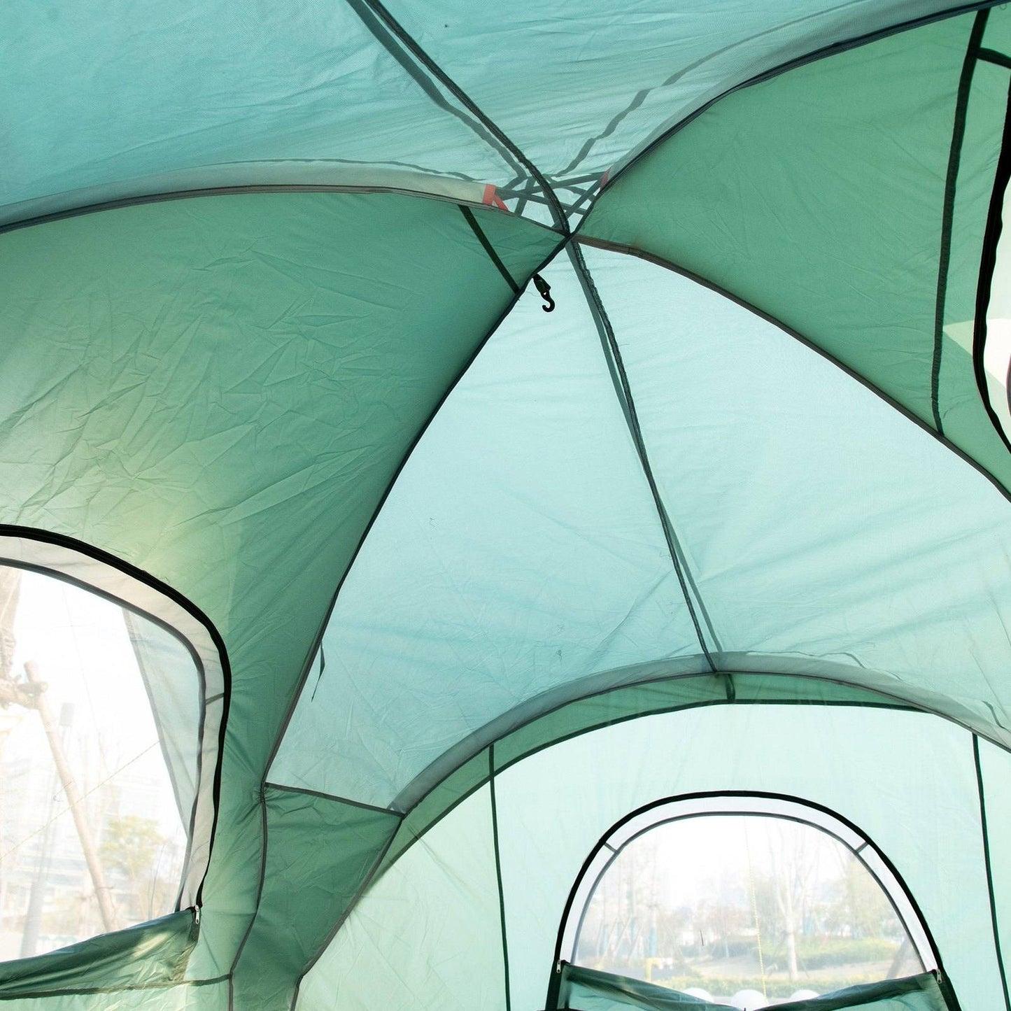 5-6 Man Dome Camping Tent Hiking Shelter UV Protection 3000mm Water Resistant Tunnel Tent - Dark Green