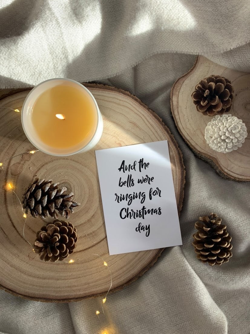 And The Bells Were Ringing Winter Christmas Seasonal Wall Home Decor Print