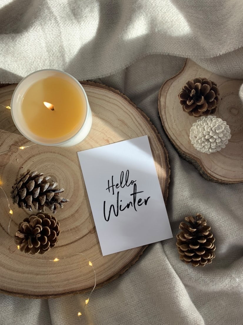 Hello Winter Brush Simple Winter Christmas Seasonal Wall Home Decor Print