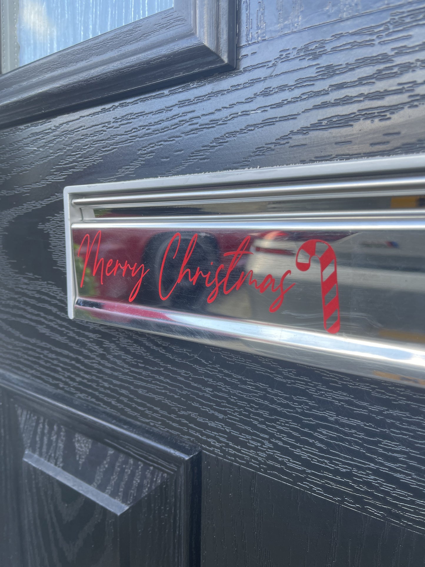 Customisable Candy Cane Star Tree Letter Box Letterbox Decor House Sticker Label