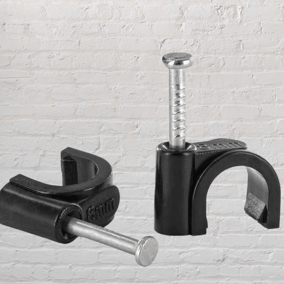Pack of 100 Black Cable Clips - Ideal for String Lights