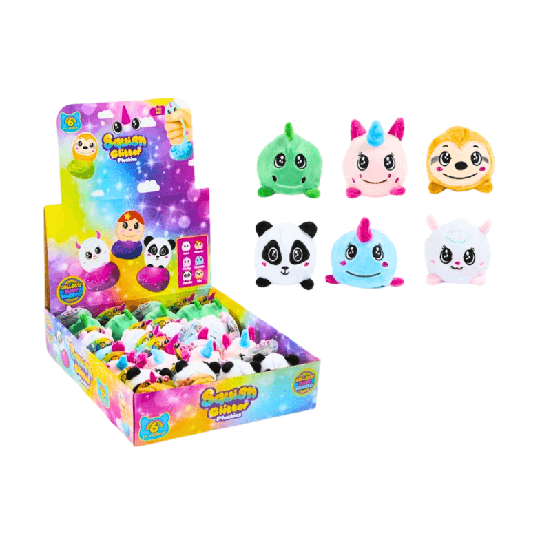 Wholesale Plush Glitter Squishy Sensory Toy - (CDU of 28)