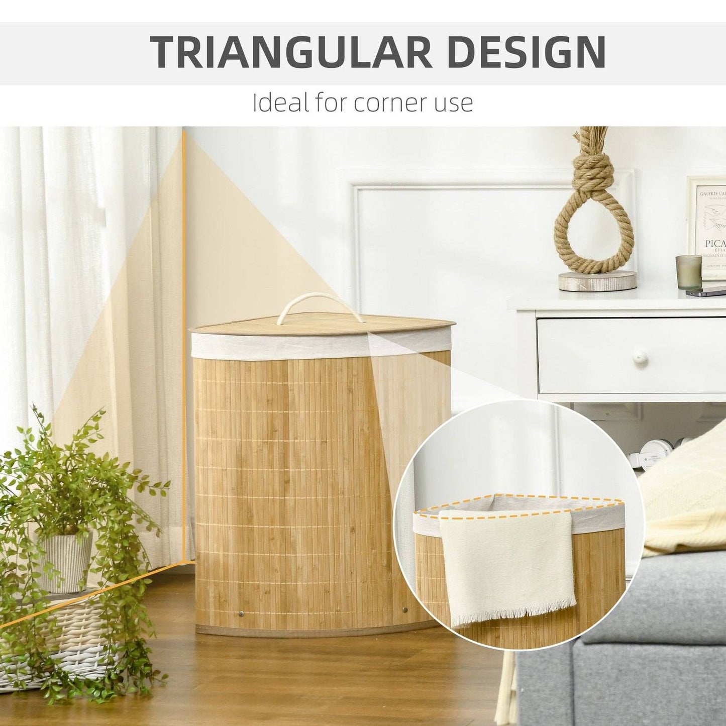 Bamboo Laundry Basket With Lid