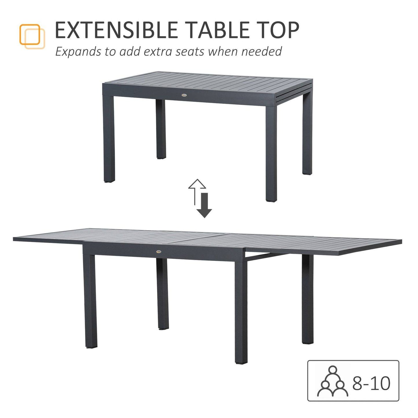 Extendable Garden Table 135-270cm x 90cm x 75cm