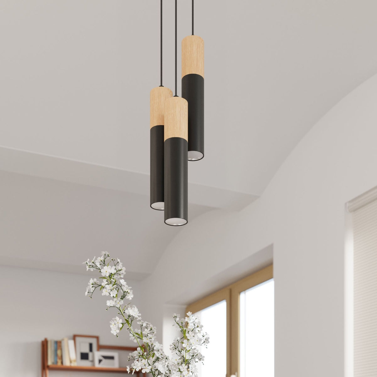 Pendant lamp steel, wood Pablo modern Design GU10