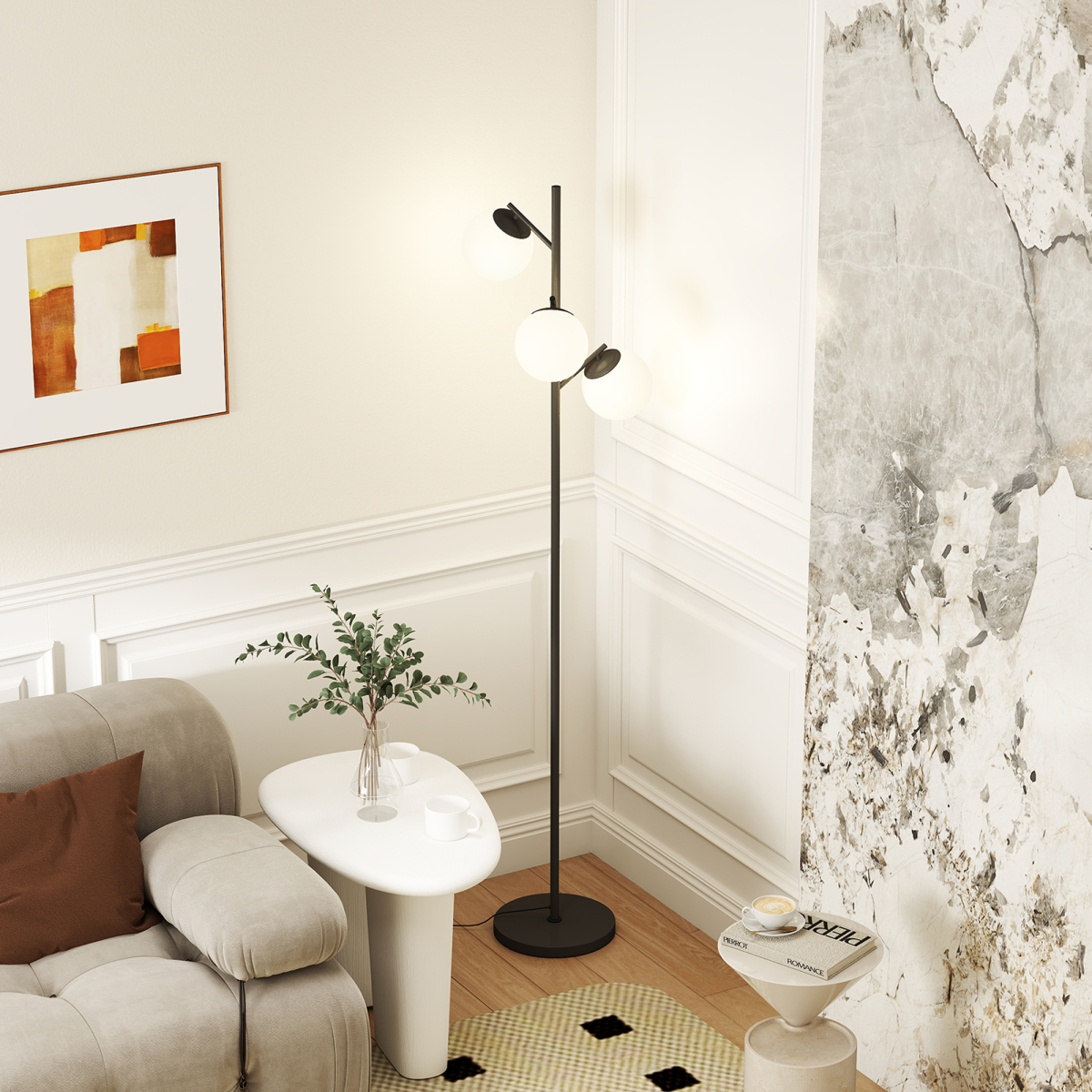HOMCOM Modern Tree Floor Lamp, for Living Room Bedroom