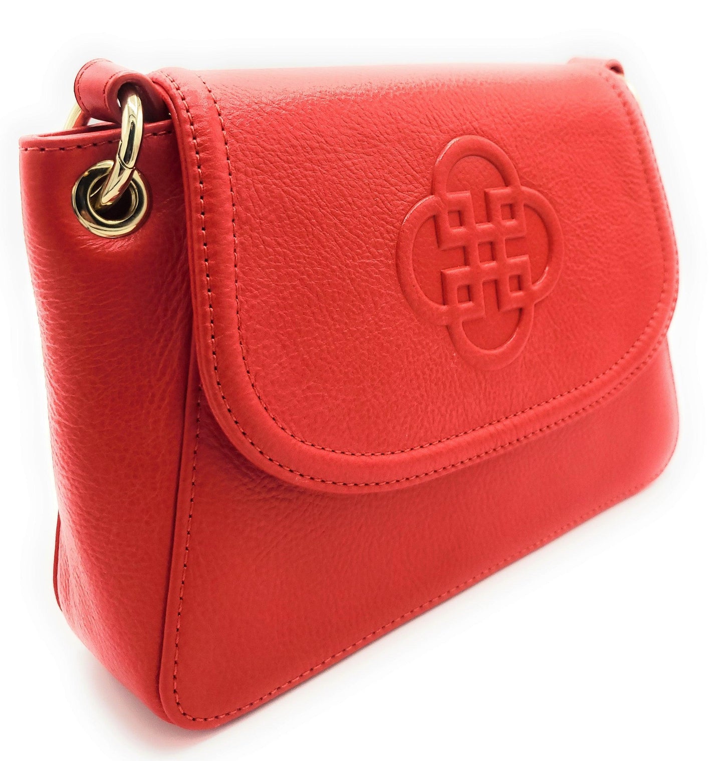 SADDLER EMMA Real Leather Designer Handbag with Ring Detail