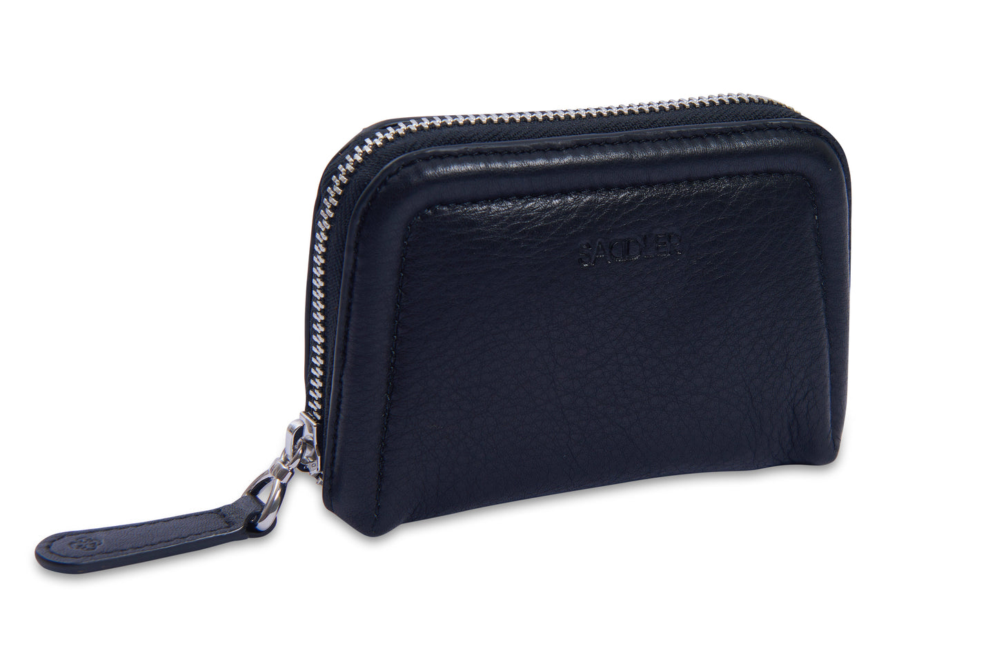 SADDLER "Annabelle" 2 Section RFID Real Leather Zip Top Coin Purse (Gift Boxed)