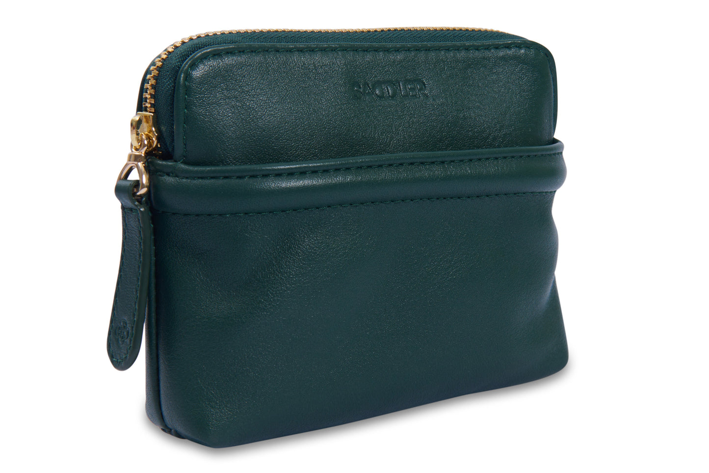 SADDLER "Louisa" RFID Real Leather Zipped Organiser and Cosmetic Pouch (Gift Boxed)