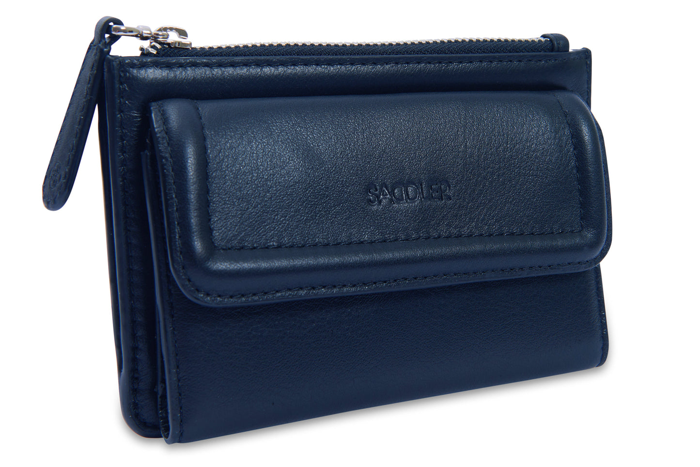 SADDLER "Marion" Bifold Real Leather Card Wallet with Zip Top Coin Purse (Gift Boxed)