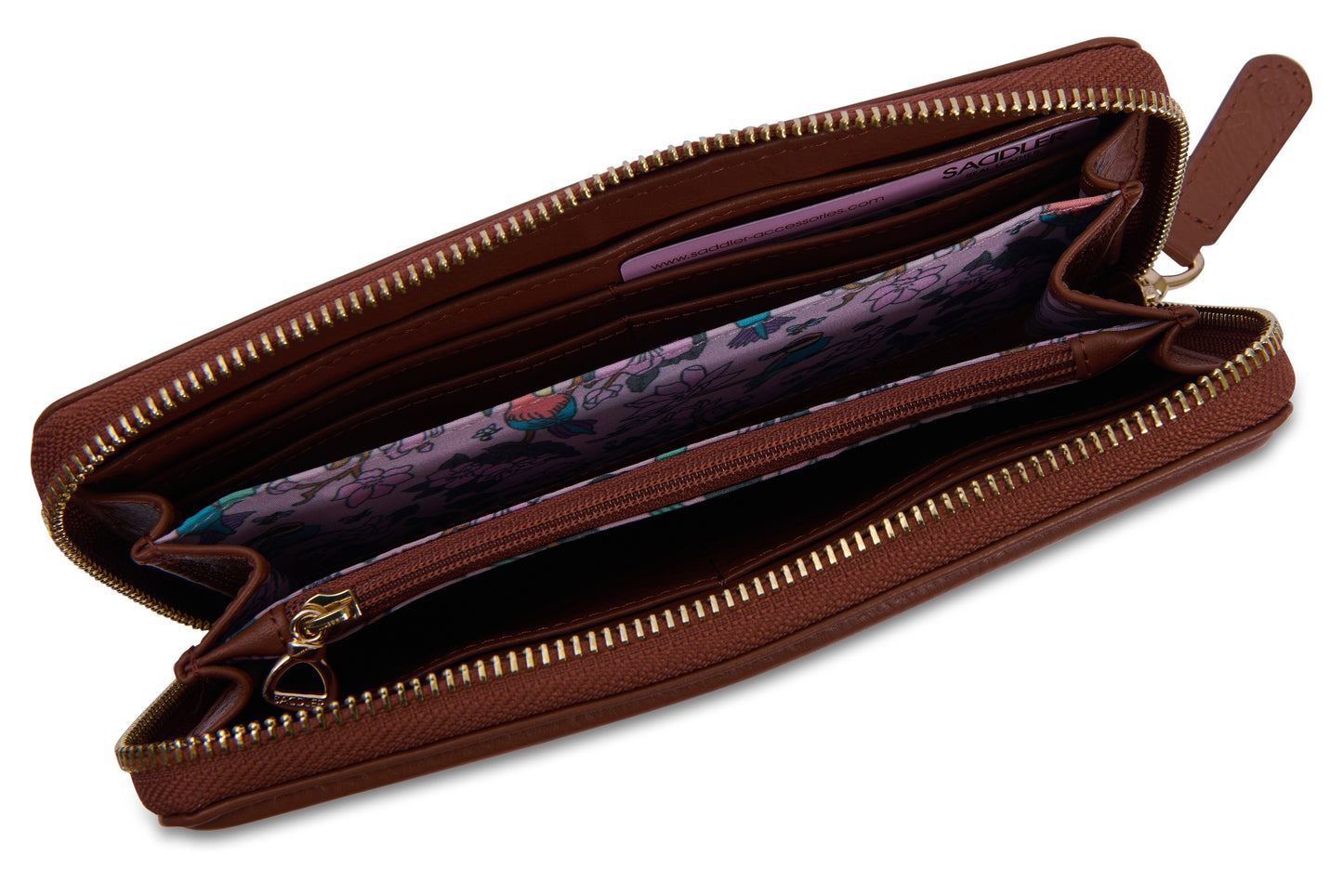 SADDLER "Beatrice" RFID Long Zipper Real Leather Purse (Gift Boxed)