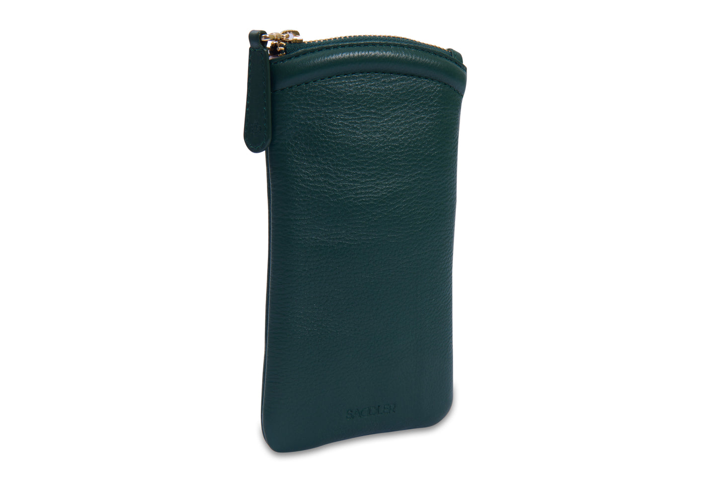 SADDLER "Mabel" Zip Top Real Leather Glasses Case with Card Holder (Gift Boxed)