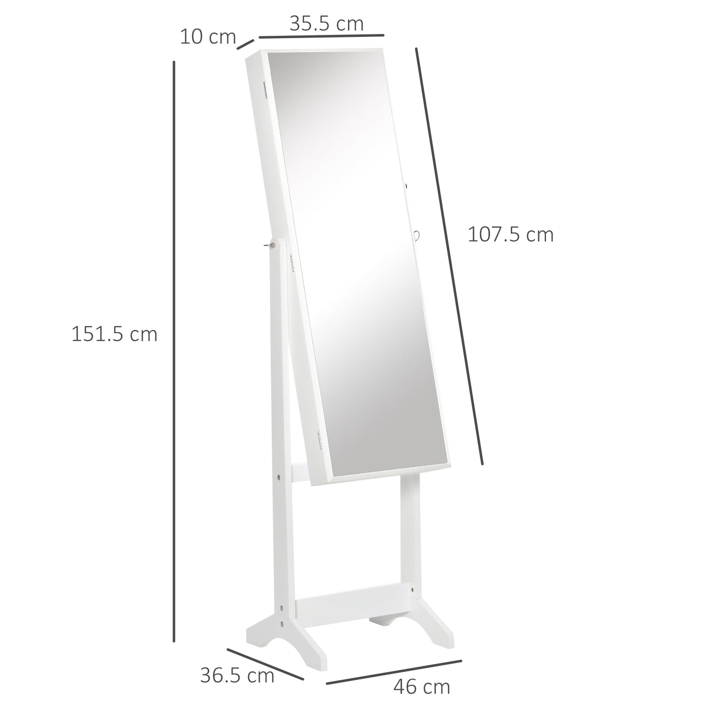 Jewellery Cabinet with Full-Length Mirror