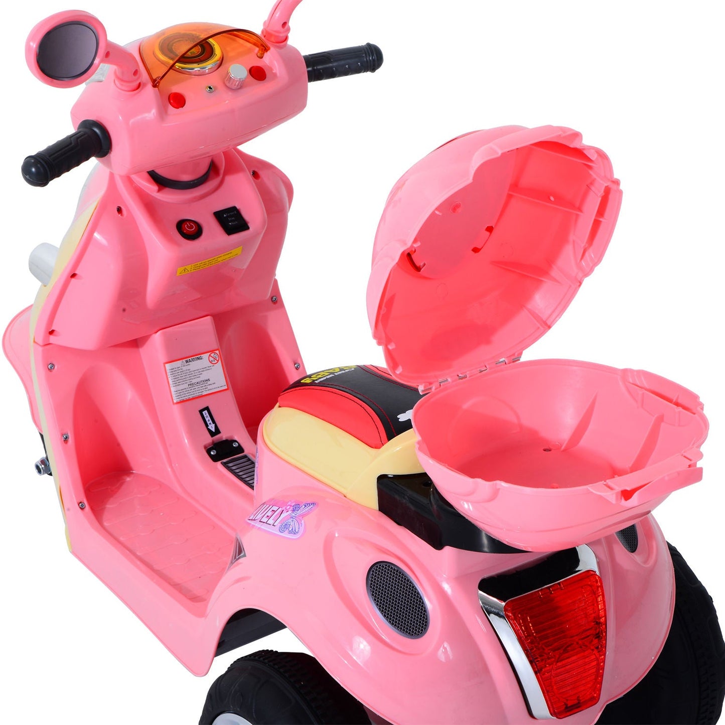 Plastic Music Playing Electric Ride-On Motorbike w/ Lights Pink