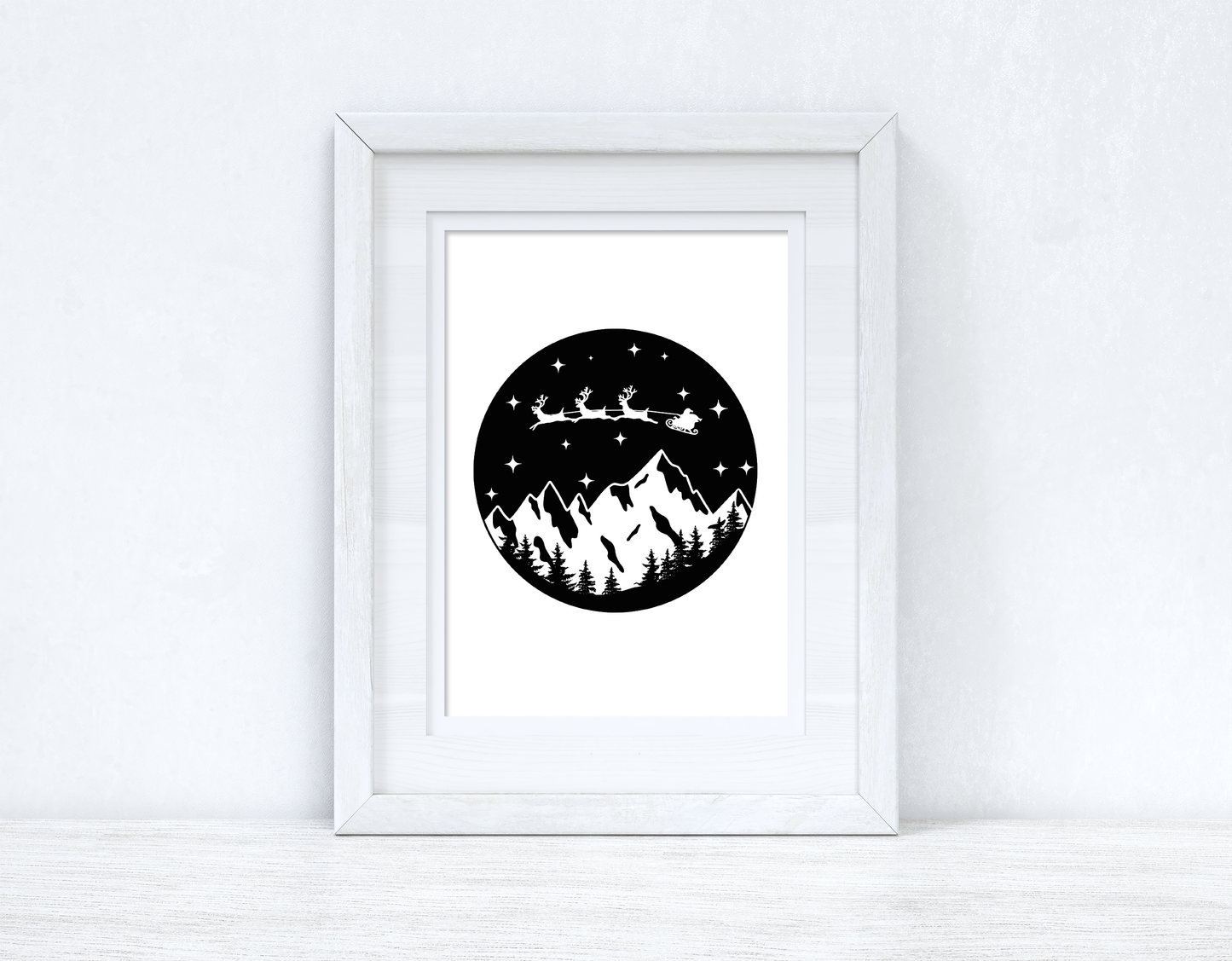 Santas Sleigh Seasonal Wall Home Decor Print