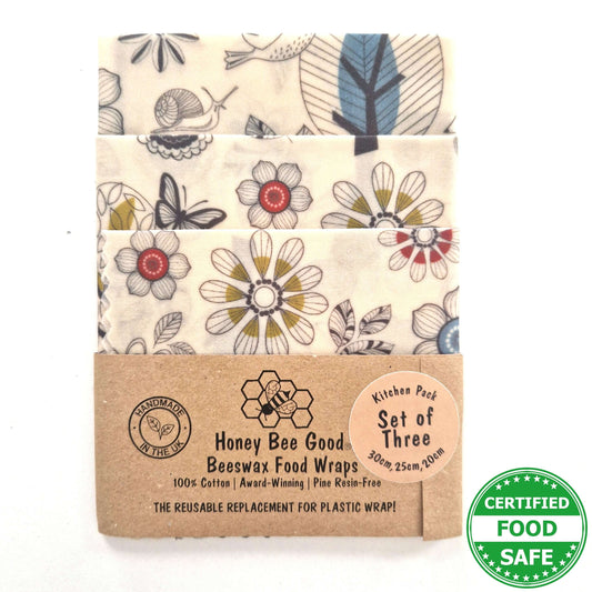 *Set of 3 Handmade Beeswax Wraps | Scandi