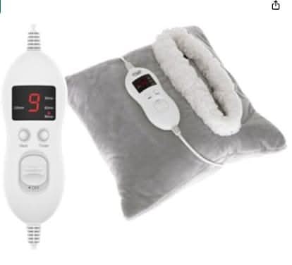 Grey Heated Fleece Pillow