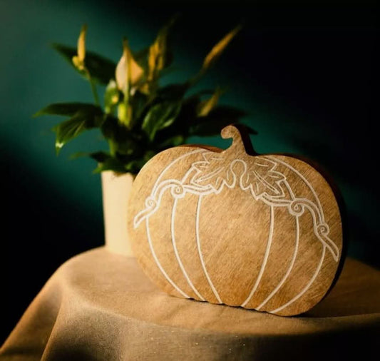 Autumn Wooden Pumpkin Ornament