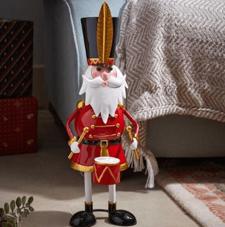 Christmas Santa Captain Drum Metal Figure Decoration