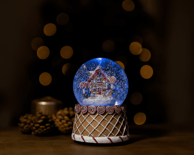 Christmas Gingerbread Snow Globe Musical LED Light