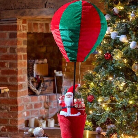 Christmas Hanging Santa Decoration Hot Air Balloon