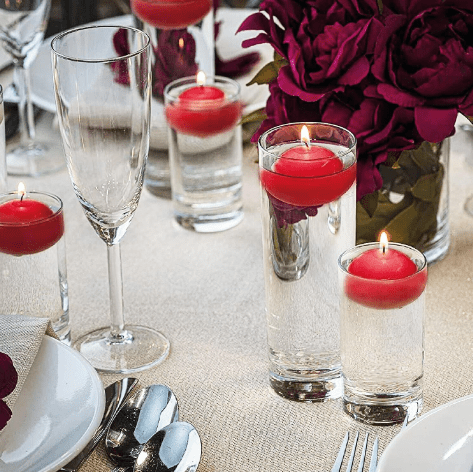 Set of 6 Red Floating Candles