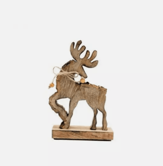 Wooden Reindeer Christmas Ornament