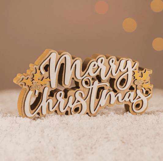 Wooden "Merry Christmas" Sign Christmas Decoration