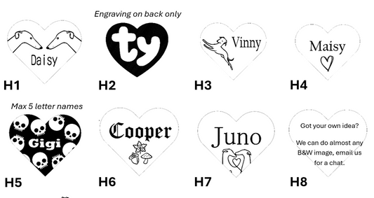 Engraved Dog Tags - Heart