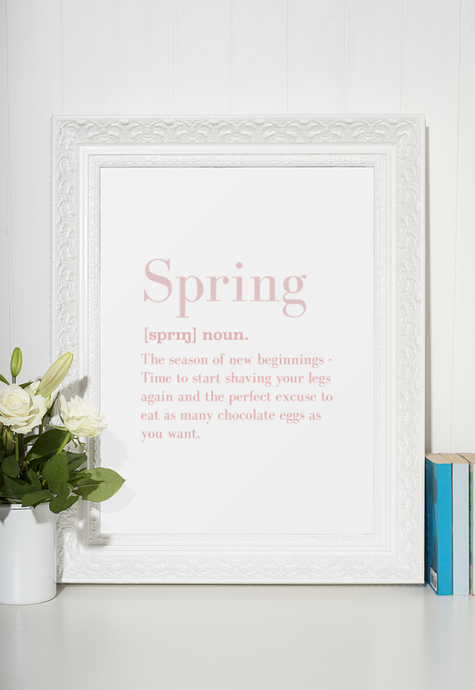 Spring Definition Pastel Pinks Spring Seasonal Wall Home Decor Print