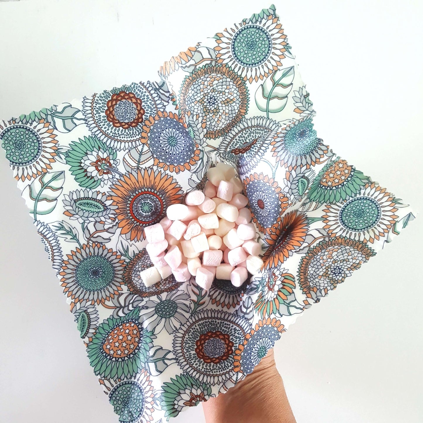 *Set of 3 Handmade Beeswax Wraps | Sunflowers