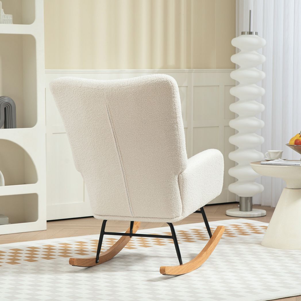 HOMCOM Rocking Chair, Modern Armchair with Backrest for Bedroom