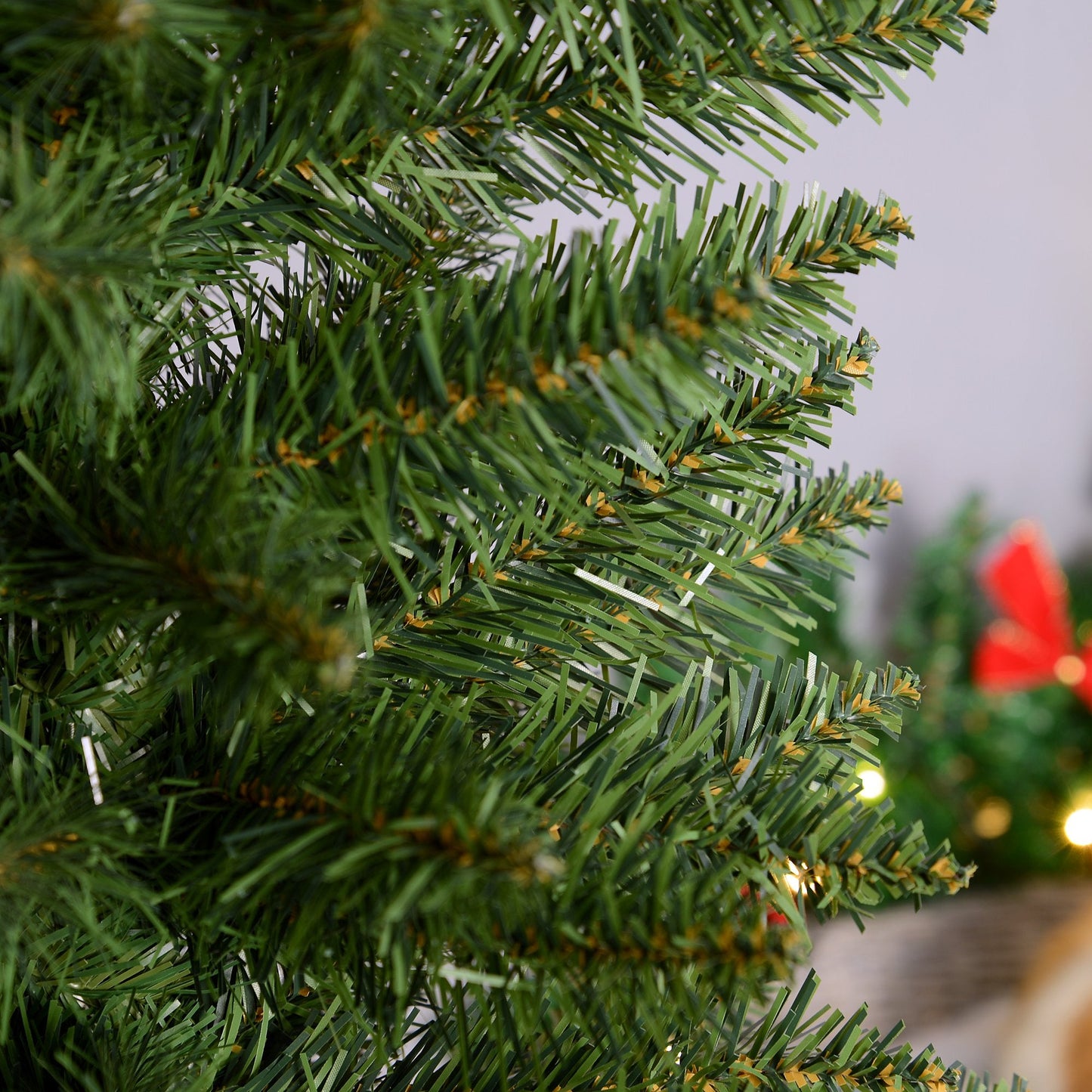 7FT Artificial Pine Pencil Slim Christmas Tree with 499 Branch Tips Xmas Holiday Décor with Stand Green