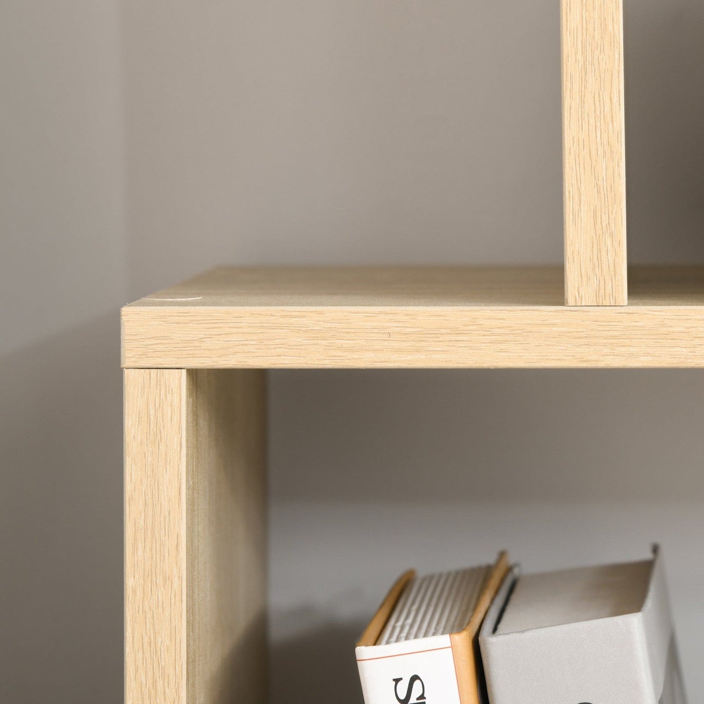 Eight-Section Tall Shelving Unit - Oak Effect