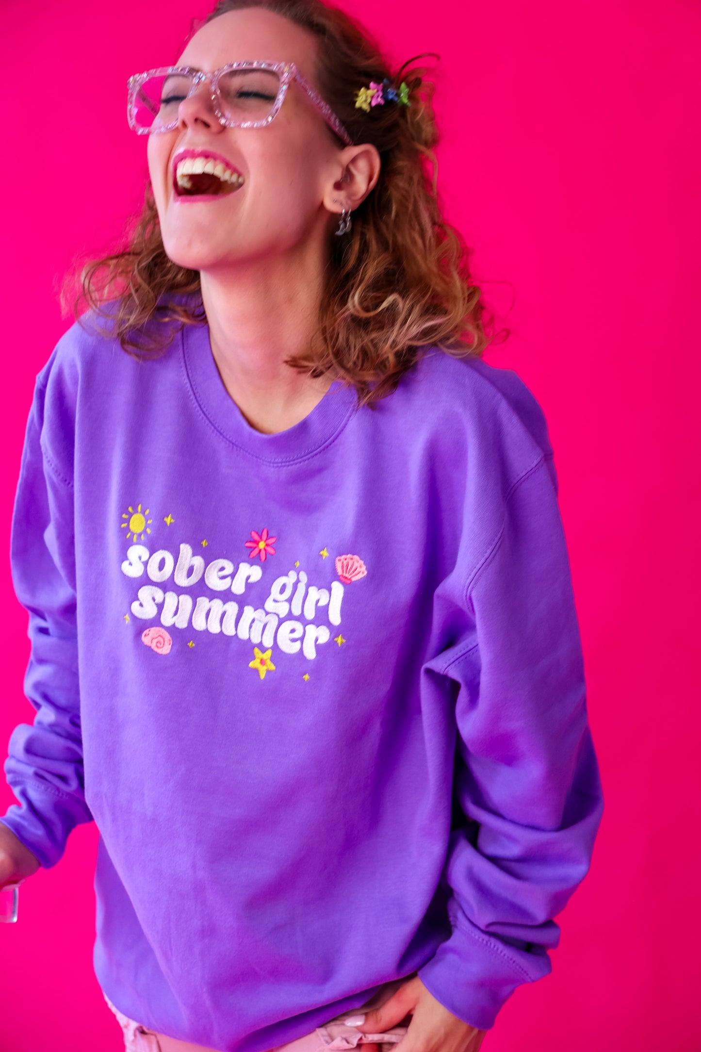Sober Girl Summer embroidered crewneck sweatshirt