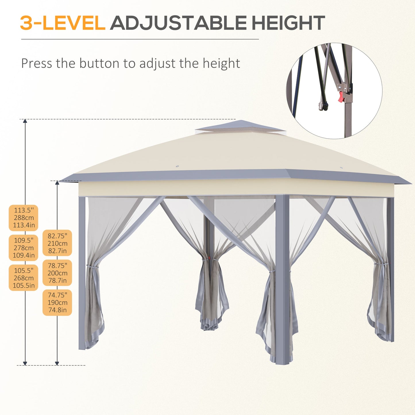 330cm x 330cm Pop Up Canopy