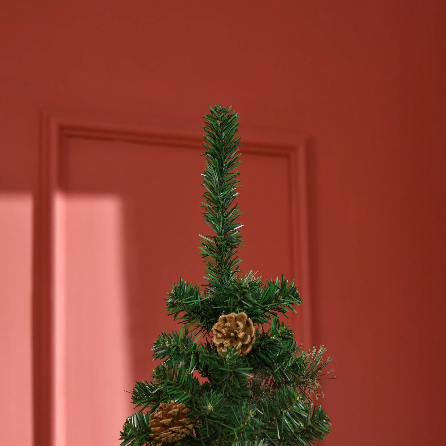 6.5FT Tall Pencil Slim Artificial Christmas Tree with Realistic Branches