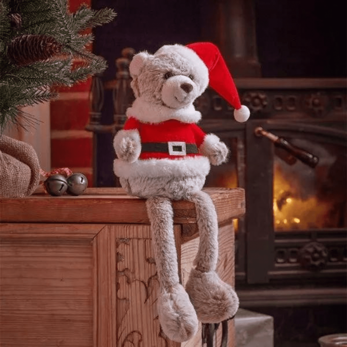 Christmas Santa Teddy Sitting Ornament