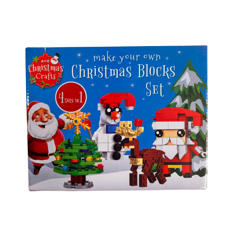 Make Your Own Christmas Building Blocks Set - 4 In 1 Set